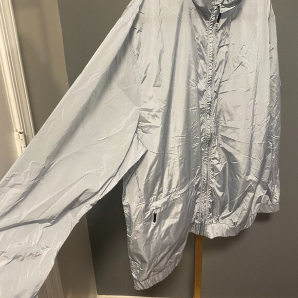 RAINS Track Jacket/Windbreaker In Silver, Size XL - Picture 2 of 6